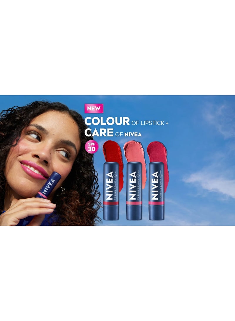 NIVEA Lip Caring Beauty Pink Lip Balm4.8g | Lip & Cheek Tint with SPF 30 (Pack of 2) - Image 2